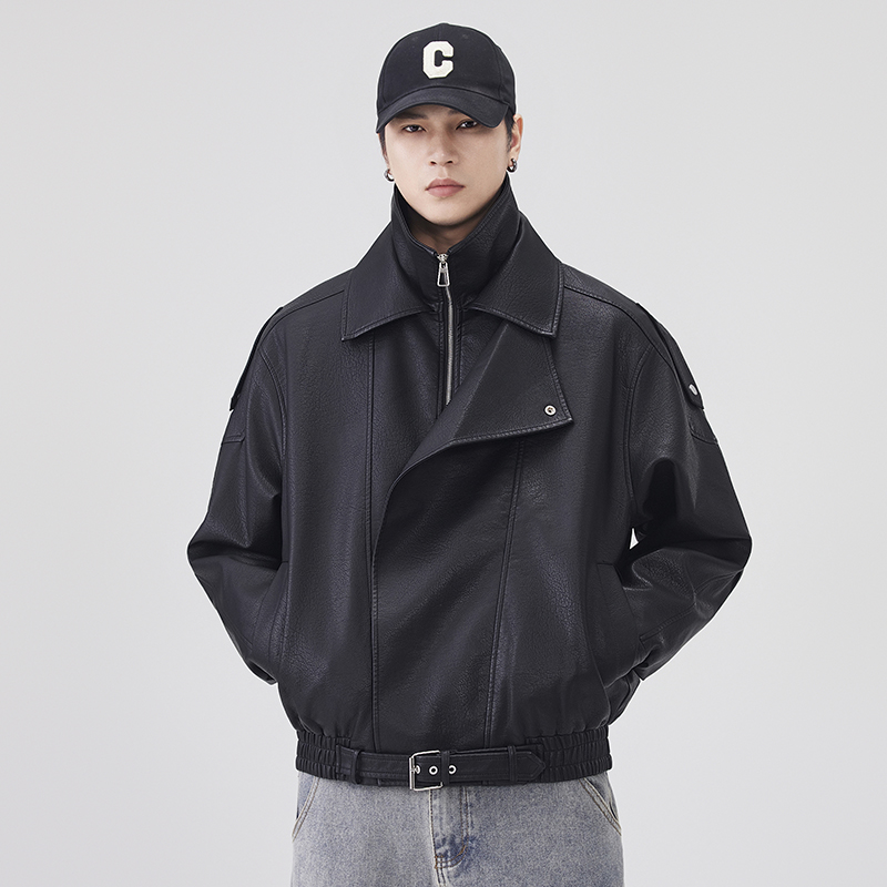 Streetwear Clothing Brand - Autumn Winter Leather Jacket Men Streetwear