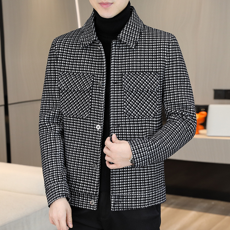 Streetwear Clothing Brand - Brand Winter Plaid Woolen Jackets Men