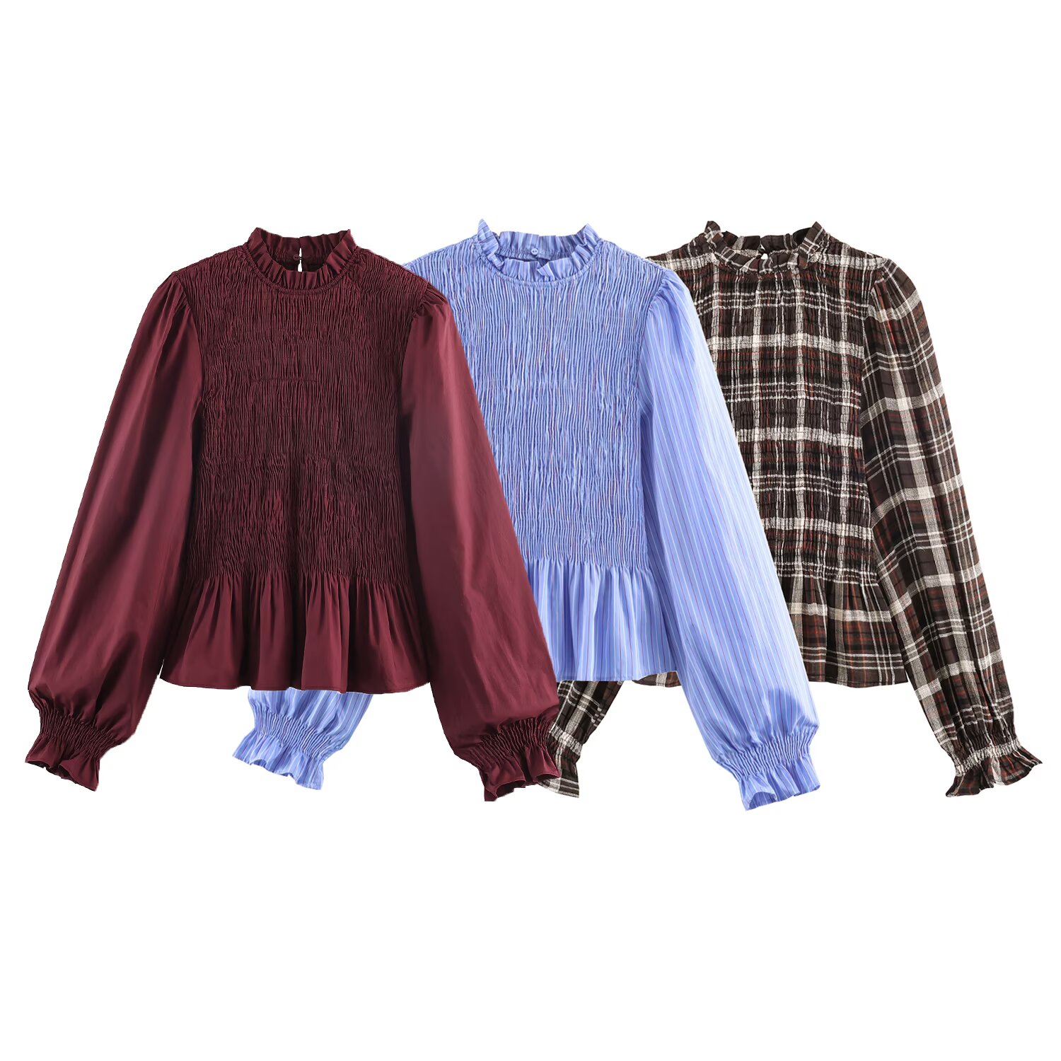 Brand Plaid Ruffle Blouses for - đánh giá và giá Streetwear Brand England