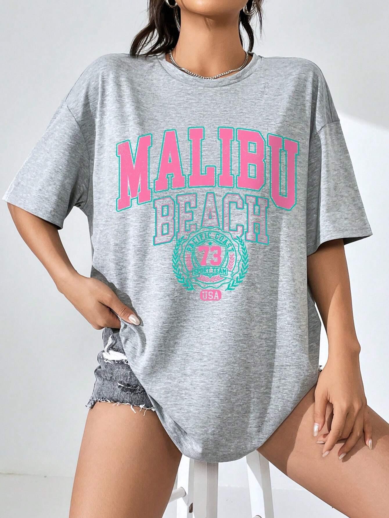 Malibu Beach Letter Print Prin - đánh giá và giá Streetwear Clothing Brand