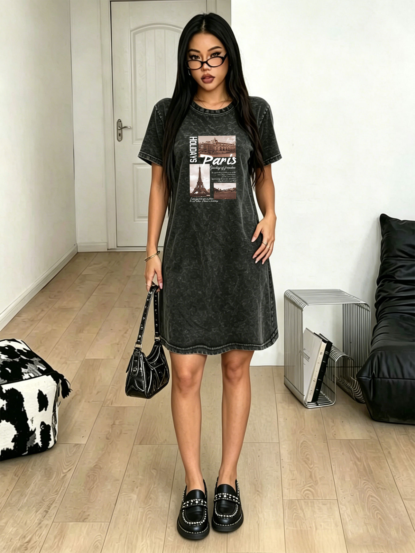 Women's washed vintage T-shirt - đánh giá và giá Streetwear Brand In Paris